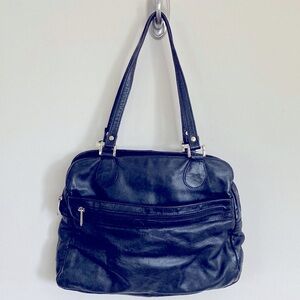 Wilt Black Leather Shoulder Bag Purse Vintage